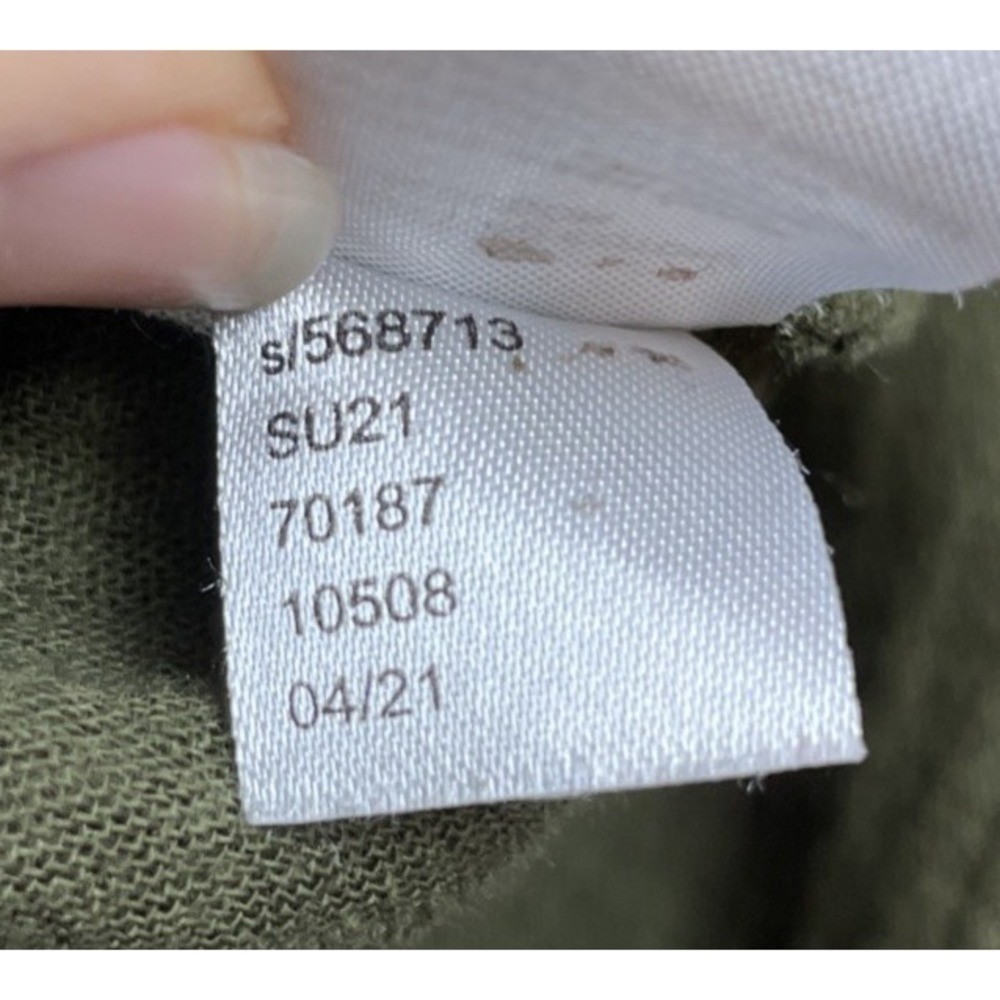 Loft Ann Taylor Womens 100% Cotton Gauze Shirt Dress Sz L Army Green Minimalist - Picture 5 of 8